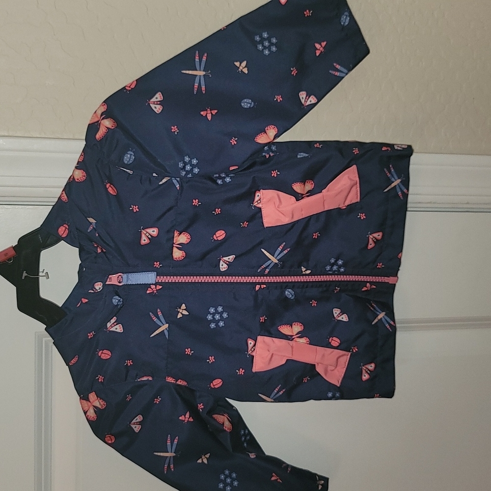Girls 12m navy blue/pink cherokee rain jacket